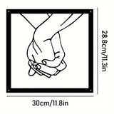 Verbonden Handen Metalen Wanddecoratie – Minimalistisch en Verbindend