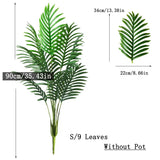 Grote Kunstmatige Palmboom Tropische Nep Planten Groene Plastic Palmbladeren 90-120cm
