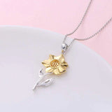 Gouden Damesketting van Sterlingsilver met Zonnebloemhanger – Marélie