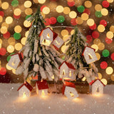 GLIMMERGABLE – Houten LED-huislamp met warmwit licht voor feestelijke accenten