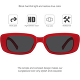 Rechthoekige Retro Y2K Zonnebril voor Zomer 2025 - Aria