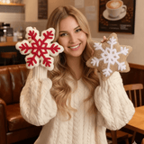 SNOWYCOZY – Zachte winter-sneeuwvlok kussen voor door Kerstmis geïnspireerde woningdecoratie