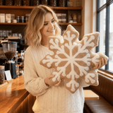 SNOWYCOZY – Zachte winter-sneeuwvlok kussen voor door Kerstmis geïnspireerde woningdecoratie