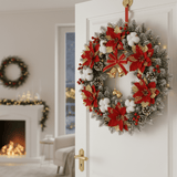 BELLORA – Klassieke LED-kerstkrans met bellen en gouden glans