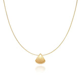 Gouden Jakobsmuschel-Bloemketting – Paars
