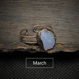 Natuurlijke Ruwe Steen Verjaardagsring – Selina