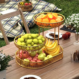 GoldenTier 3-Laags Fruitmand – Elegant en Praktisch