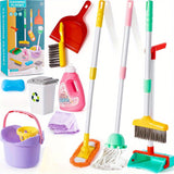 Schoonmaak Speelset voor Kinderen – Verstelbare Mop, Bezem en Blik Set