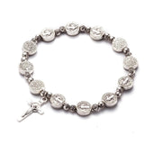 Gouden en zilveren Christelijk kruisarmband – Solana