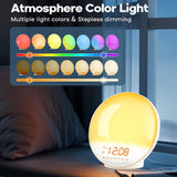 Halo Light Digitale Wekker – Zonsopgang Wecker met USB Voeding en Dubbelen Alarmfunctie