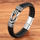 Infinity-Armband | Leer-Knoop-Armband