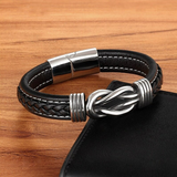Infinity-Armband | Leer-Knoop-Armband