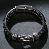 Infinity-Armband | Leer-Knoop-Armband