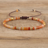 Vlechtarmband met 2,4 mm Natuurlijke Steen Rollen – Seraphina