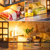 Miniatuur Villa 3D Puzzel Kit – Handgemaakt Model met LED Verlichting en Gedetailleerd Interieur