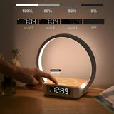 GlowMax 3-in-1 Tafellamp – Draadloos Opladen, Wekker & Aanraakbediening