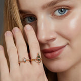 Moosagaat- en Witte Zirkon-sieradenset – Lana