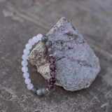 Labradoriet, Jade en Amethyst Mala – Seraphine
