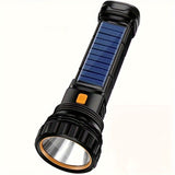 SolarBeam LED Zaklamp - Oplaadbaar met Zonnepaneel & USB