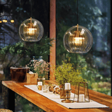 Moderne Aluminium-Glas-Hängeleuchte – LumaLite