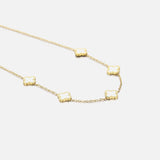 Gouden en Witte Klavertje Vier Ketting