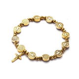Gouden en zilveren Christelijk kruisarmband – Solana