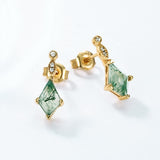 Moosagaat- en Witte Zirkon-sieradenset – Lana