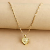 Gouden Initiaal Hart Hanger Ketting - Amara