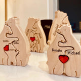 Houten Berenfamilie Decor | Personaliseerbaar & Uniek