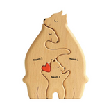 Houten Berenfamilie Decor | Personaliseerbaar & Uniek