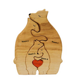 Houten Berenfamilie Decor | Personaliseerbaar & Uniek
