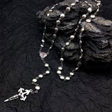 Hartvormige rozenkrans-halsketting met kattenoogstenen – Elara