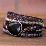 Krachtige Onyx-Wikkelarmband – Isadora