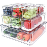 Stapelfähiges Kühlschrank-Organizer-Set mit 10 Behältern - FridgeMaster