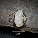 Natuurlijke Ruwe Steen Verjaardagsring – Selina