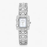 Stijlvol horloge met rechthoekige wijzerplaat en kristallen - Camille