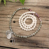 Labradoriet, Jade en Amethyst Mala – Seraphine