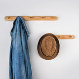 Wandgarderobe van hout met messing haken - LignaHook