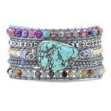 Turquoise Genezing en Bescherming Wikkelarmband - Selina