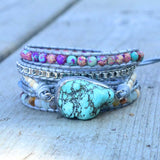 Turquoise Genezing en Bescherming Wikkelarmband - Selina