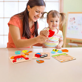 Houten leerpuzzel voor peuters – OntdekSet Montessori (1+1 GRATIS)