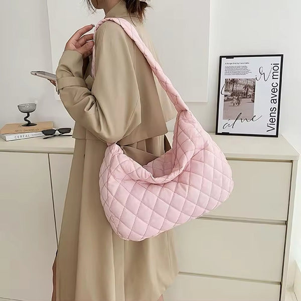 Gepolsterde Ballerina Extra Grote Puffer Tote Crossbody Gepolsterde Schoudertas