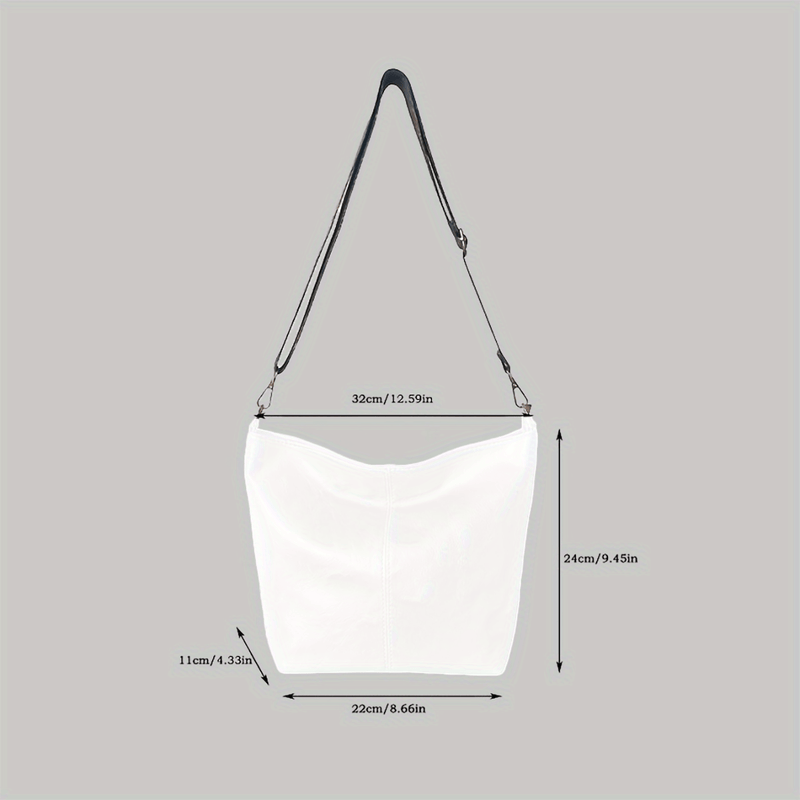 Brede Geometrische Tas – Grote Capaciteit Crossbody met Retro Vibe