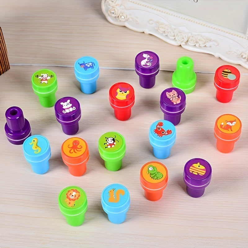 Kleurige Dierenstempelset – 26 Verschillende Stempels voor Creatief Knutselen en Educatie