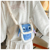 Schattige Stitch Crossbody Tas – Met Bont en Geborduurd Design voor Dagelijks Gebruik