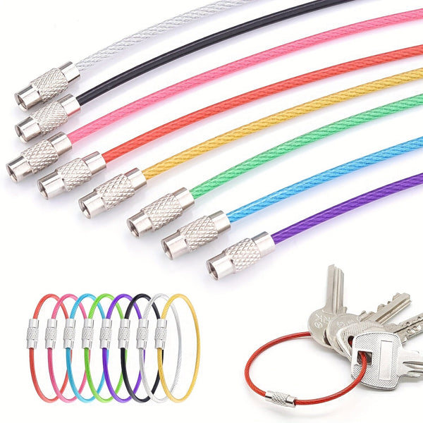 Stalen Kabel Keychains Set – Duurzame Sleutelhangers voor Reizen en Buitenactiviteiten