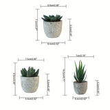 Decoratieve Mini Kunstplantenset in Betonlook – Stijlvolle Groene Touch voor Elk Interieur