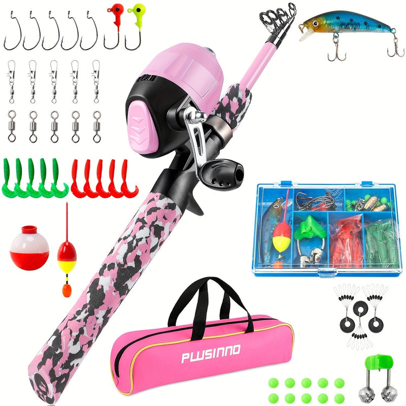 Complete Beginner Telescopische Vissroede & Spoelset met Draagtas en Aasdoos