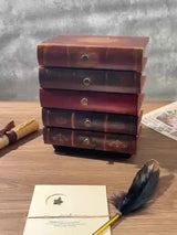 Klassieke Boekvormige Opbergbox met Vijf Laden – Tijdloze Organisatie voor Thuis en Kantoor