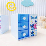 Disney Stitch Cartoon 3-Vaks Opbergdoos – Multifunctionele Organizer voor Bureau, Sieraden en Speelgoed